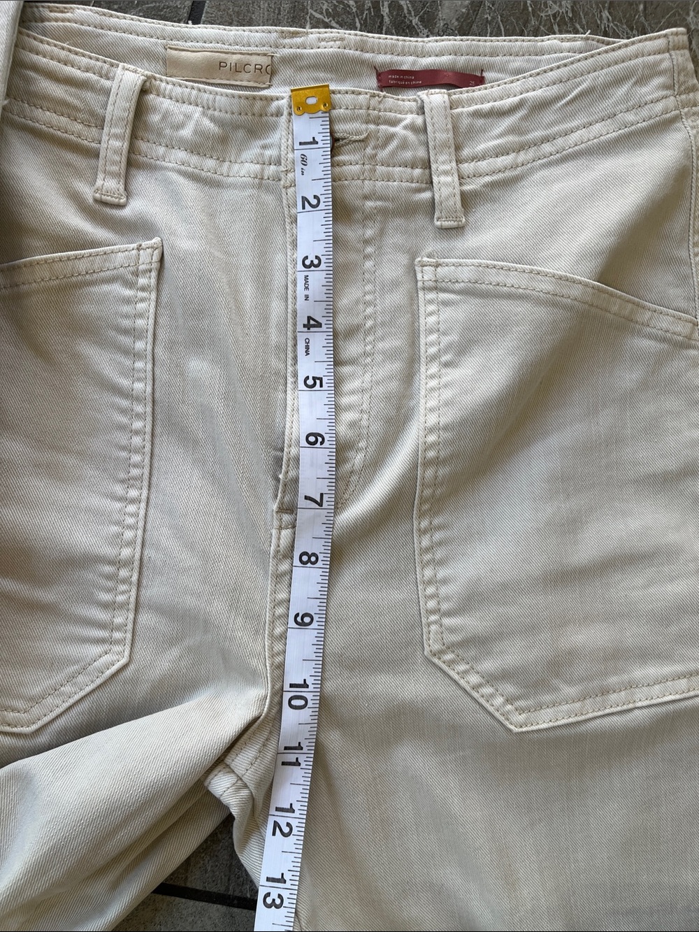 Pilcro The Carpenter Wide Leg Pants Size 25 Khaki Cream - Picture 12 of 13